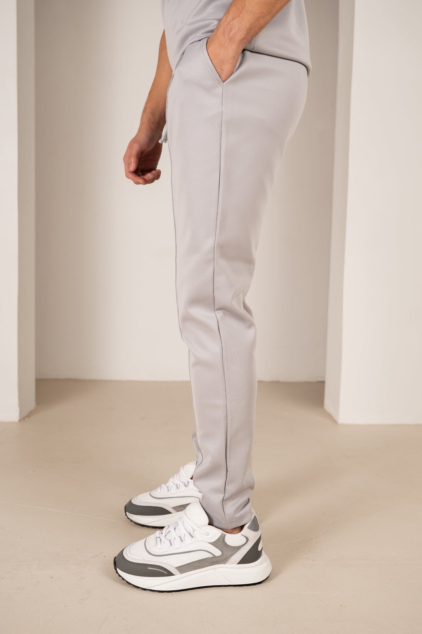 Premium Scuba Pintuck Joggers - Grey