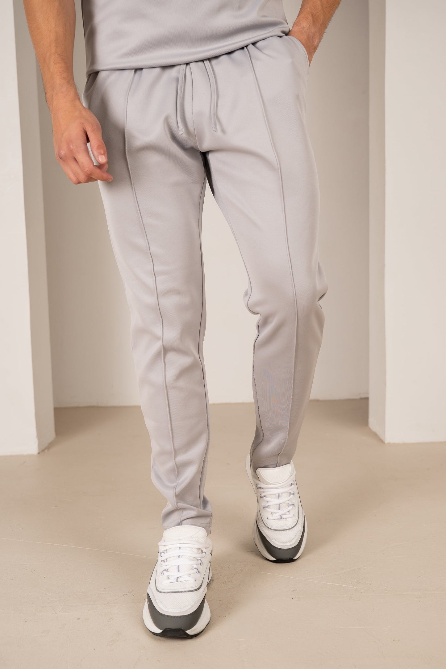 Premium Scuba Pintuck Joggers - Grey