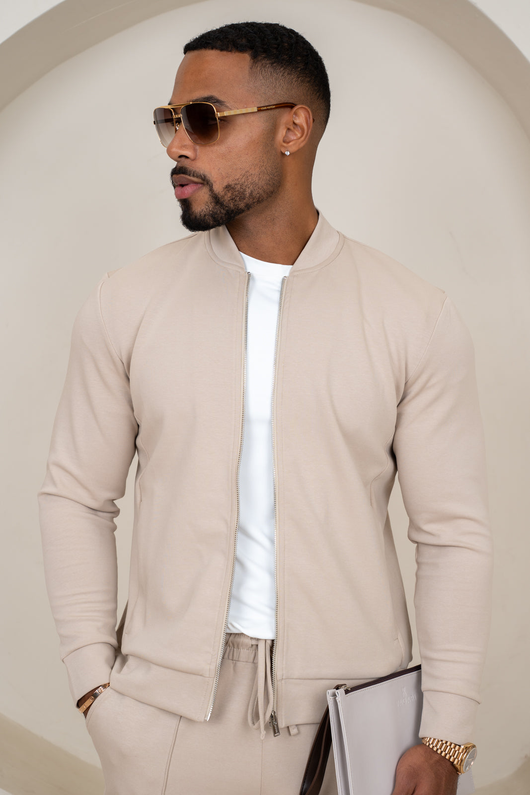 Soft Scuba Pintuck Jogger - Stone