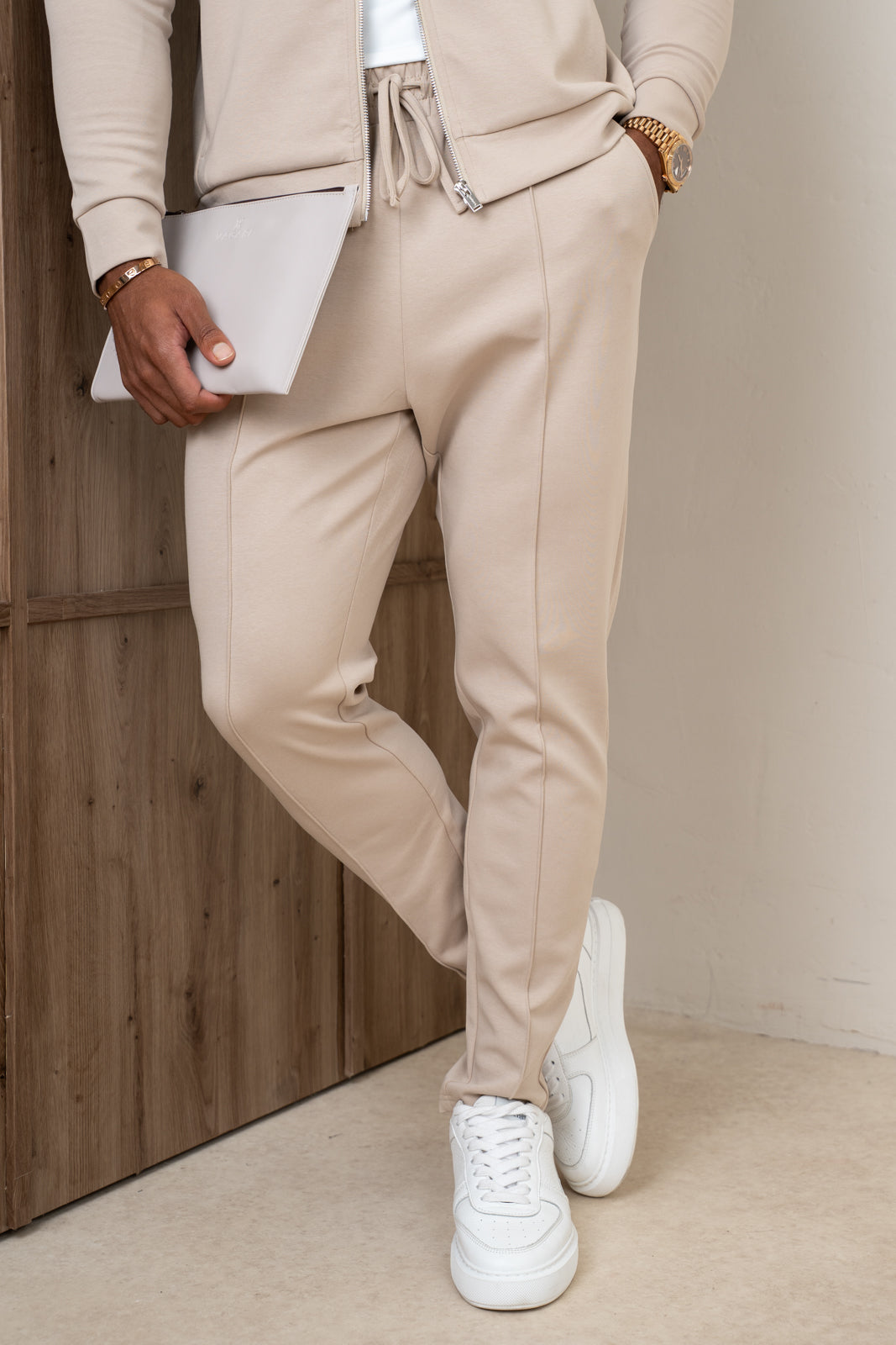 Soft Scuba Pintuck Jogger - Stone