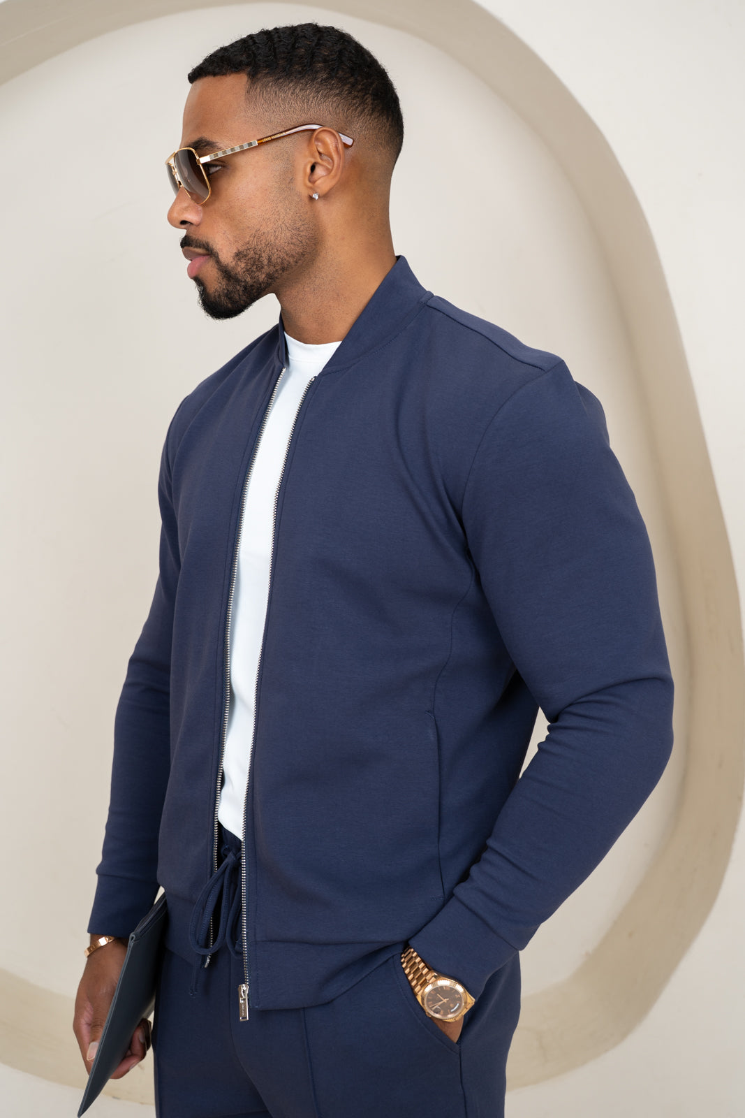 Soft Scuba Bomber Jacket - Navy