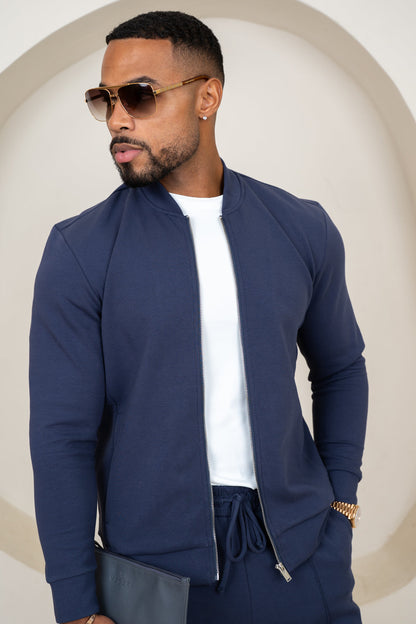 Soft Scuba Bomber Jacket - Navy
