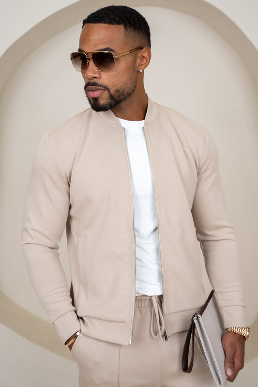 Soft Scuba Bomber Jacket - Stone