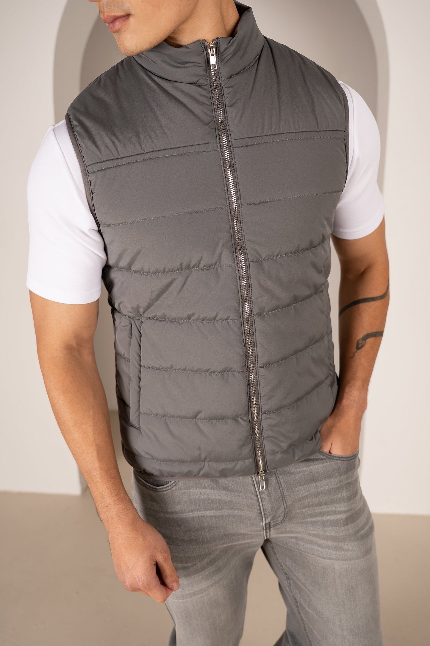 Premium Lightweight Quilted Gilet - Charcoal