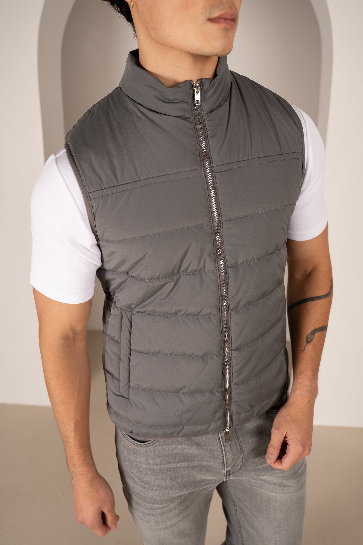 Premium Lightweight Quilted Gilet - Charcoal