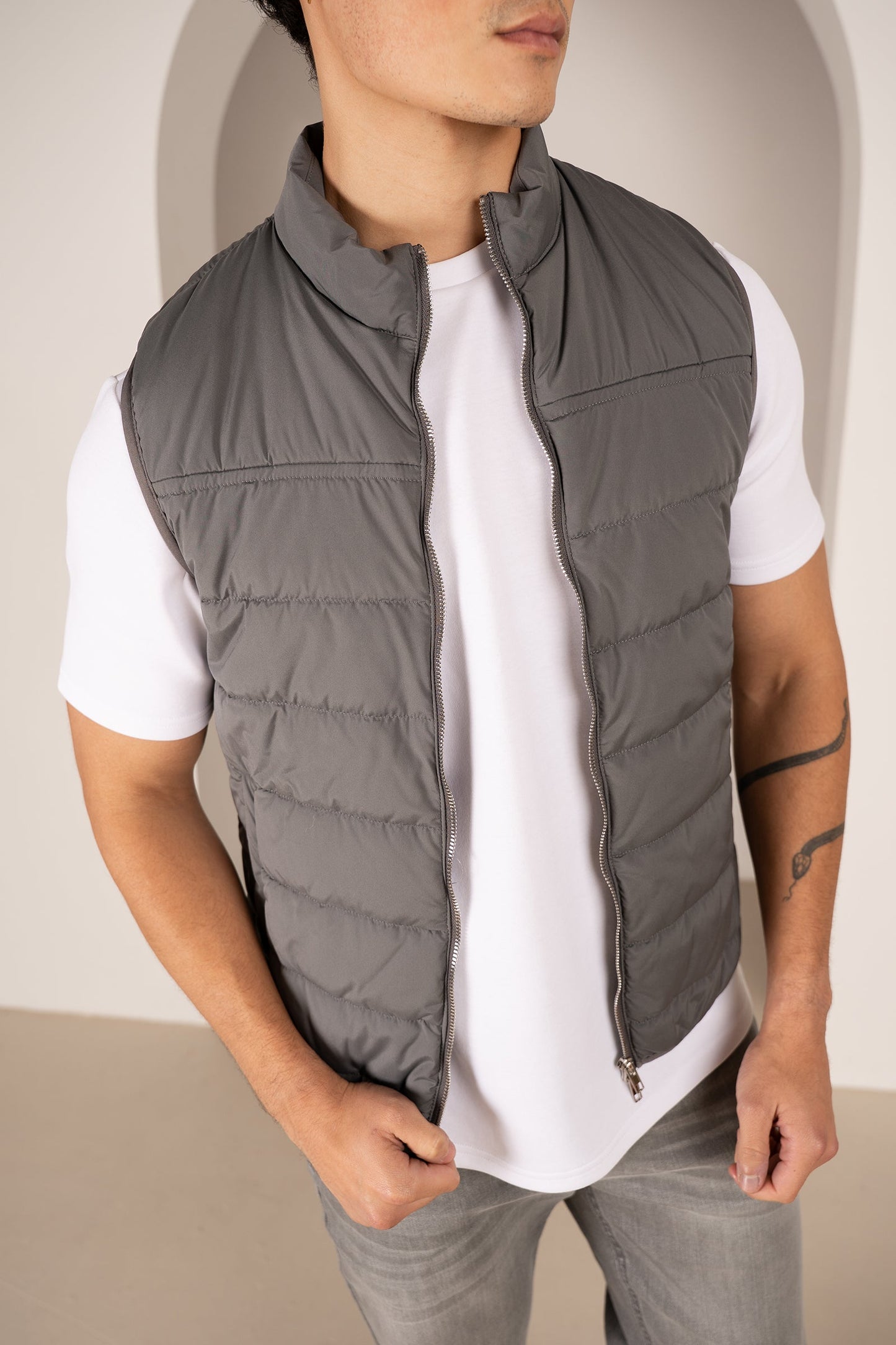 Premium Lightweight Quilted Gilet - Charcoal