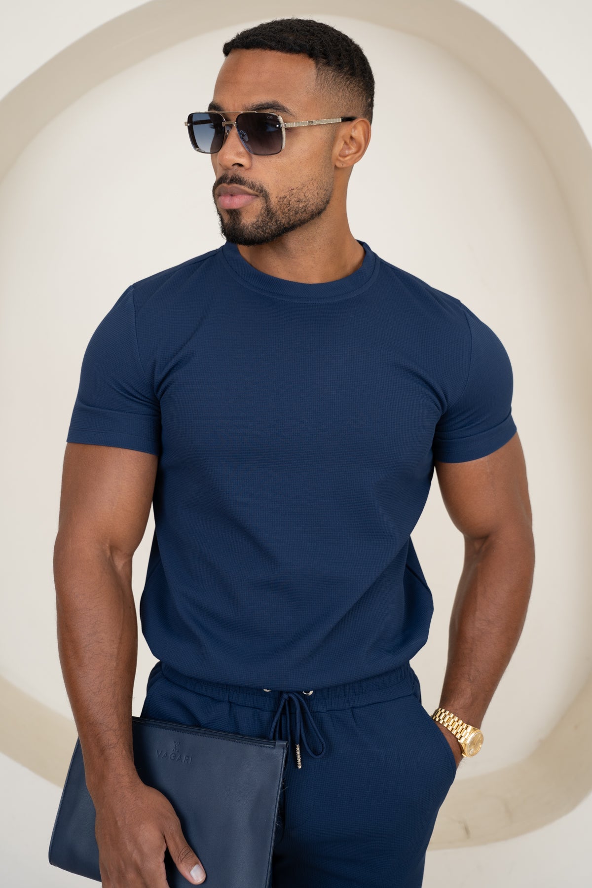Waffle Knit Shorts - Navy