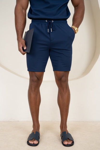 Waffle Knit Shorts - Navy